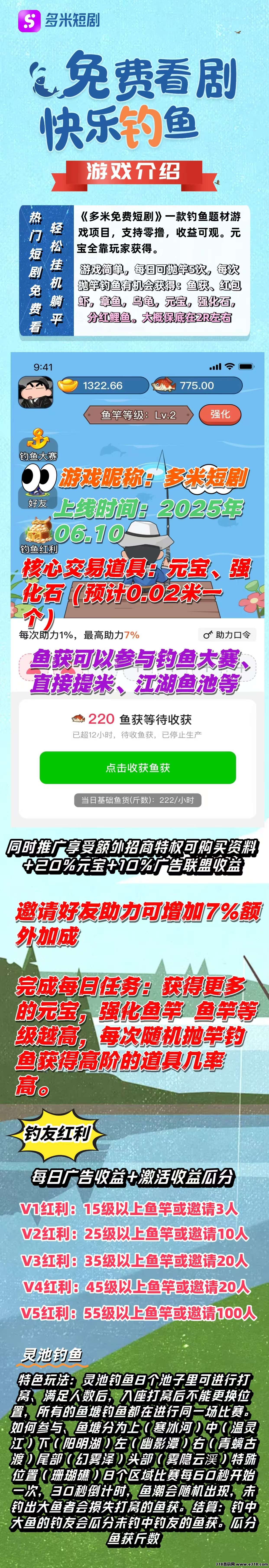 多米短剧，零撸钓鱼赚米